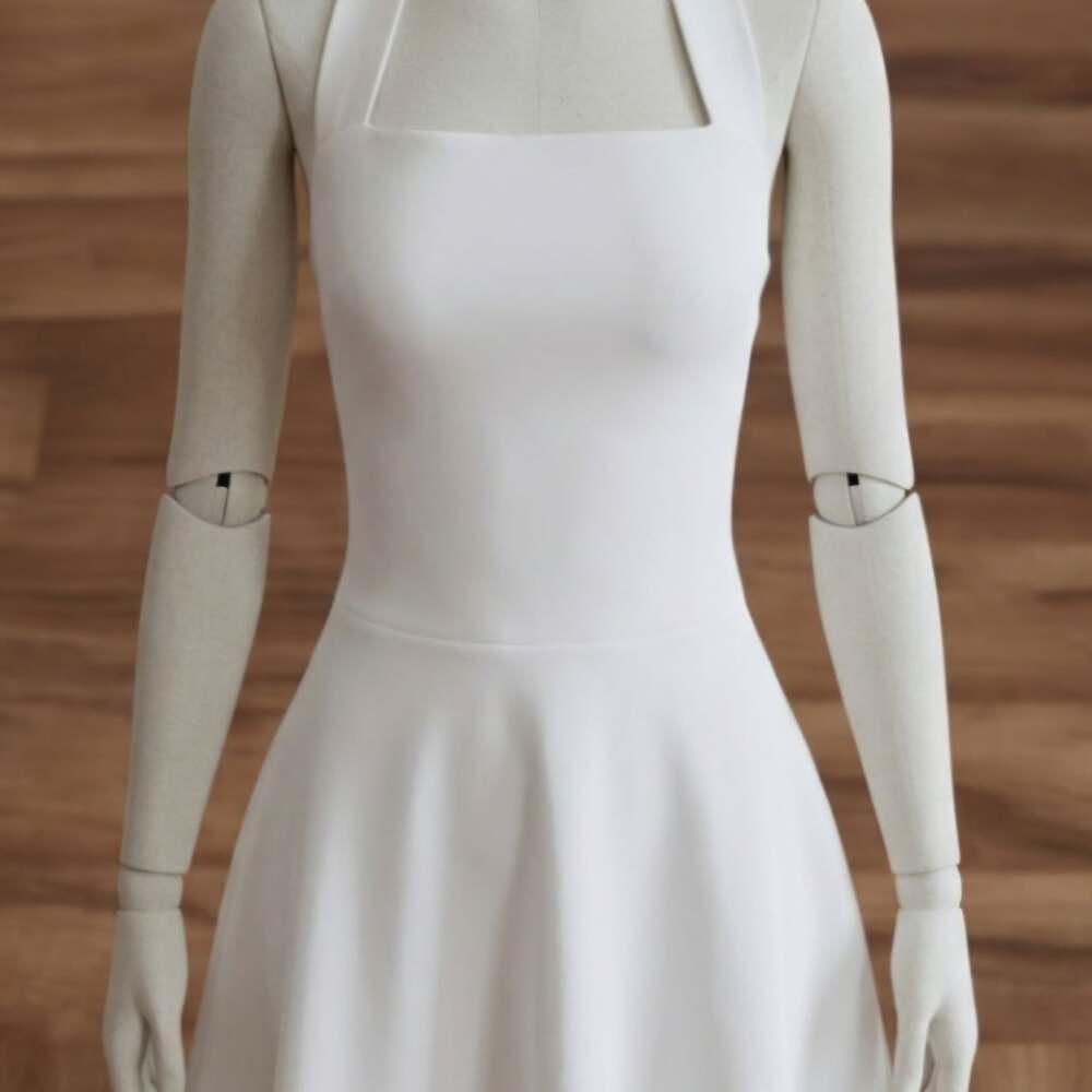 House of CB Loulette White Halter Neck Bow Mini Dress